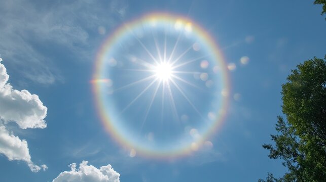 Circular rainbow in the sky