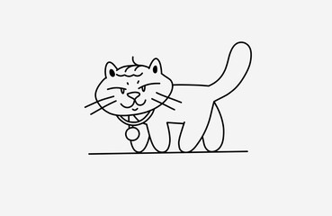 Hand drawn doodle cat vector image