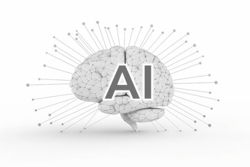 AI Brain Chip neon magenta. Artificial Intelligence memory stick mind domain specific intelligence axon. Semiconductor neurological therapeutics circuit board telepathy - obrazy, fototapety, plakaty