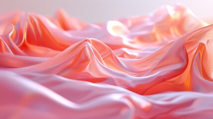 A silver-pink wave effect against a pink background. Abstract background, texture. Generated by artificial intelligence. 