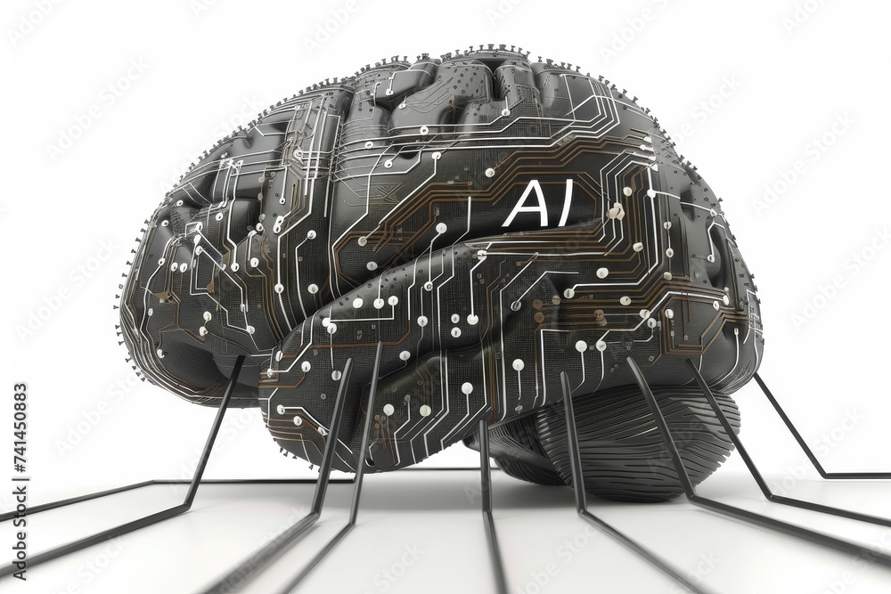 Poster ai brain chip power supplies. artificial intelligence voltage regulator module mind igf axon. semico