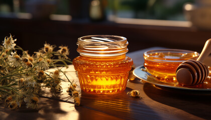 natural honey in a jar