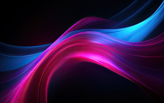 Blue and purple swirling light on black background