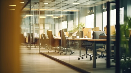 Office space with glass walls