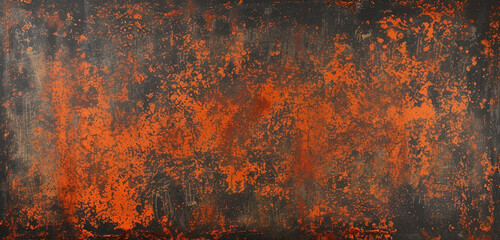 Burnt orange  with dark grunge texture, resembling an aged blackboard - obrazy, fototapety, plakaty