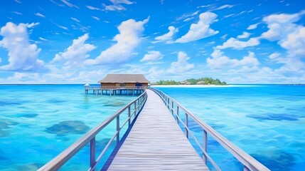  Maldives Paradise Oil Painting
