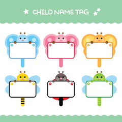 kids sticker name tag set
