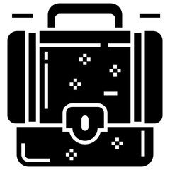 Portfolio bag solid icon design, business bag 