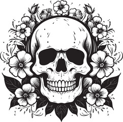 Bold Blooms Delicate Skulls Thick Lineart Contrasts