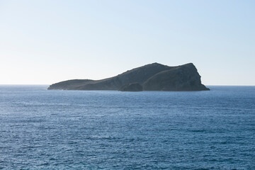 Fototapeta na wymiar Islets located in Cala Comte on the island of Ibiza.