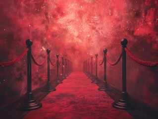 Cinematic movie premiere background, red carpet, glam - obrazy, fototapety, plakaty