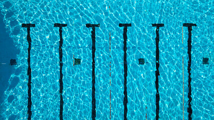 Top view in swimming pool background