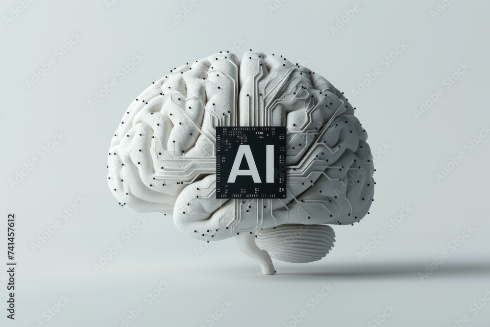 Aufkleber ai brain chip quantum confined stark effect laser. artificial intelligence healthtech incubators min