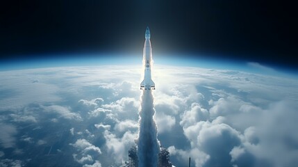 Space Shuttle Launch Taken from Space - Aerial