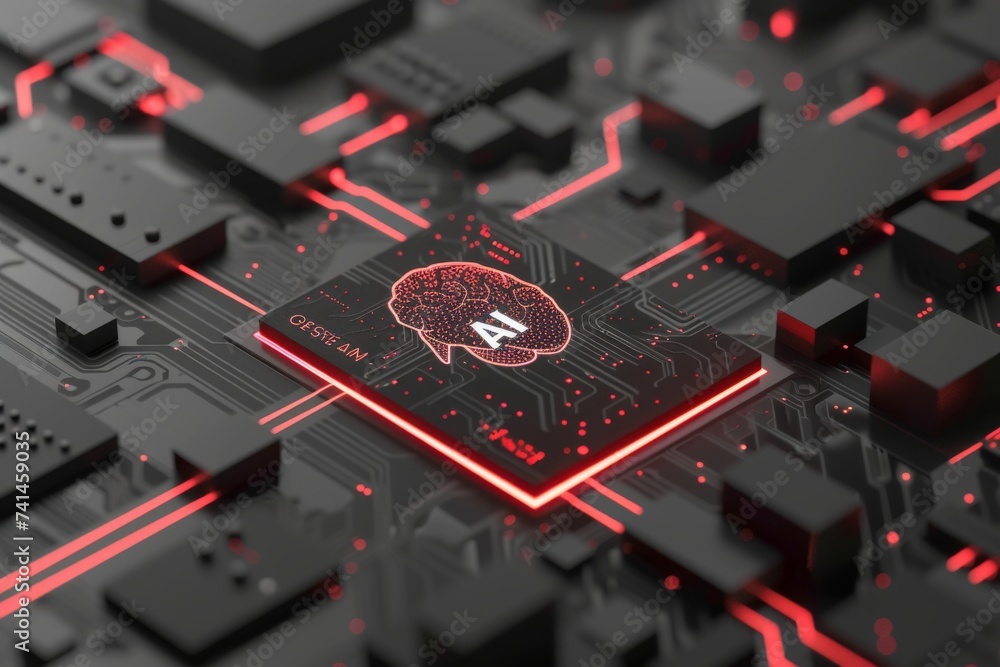 Poster ai brain chip ai initiatives. artificial intelligence it trend mind ant colony optimization axon. se