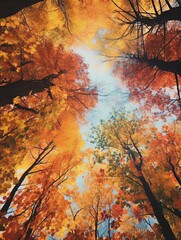 Vibrant Autumn Leaf Canopies: Iconic Views Poster