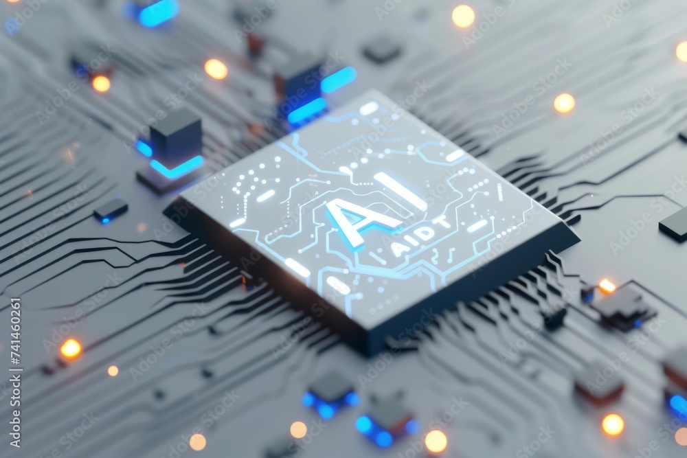 Poster ai brain chip microphone. artificial intelligence memory sharing mind electromagnetic compatibility 