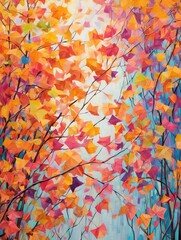 Vibrant Autumn Leaf Canopies Wall Art: Nature's Color Palette Explosion