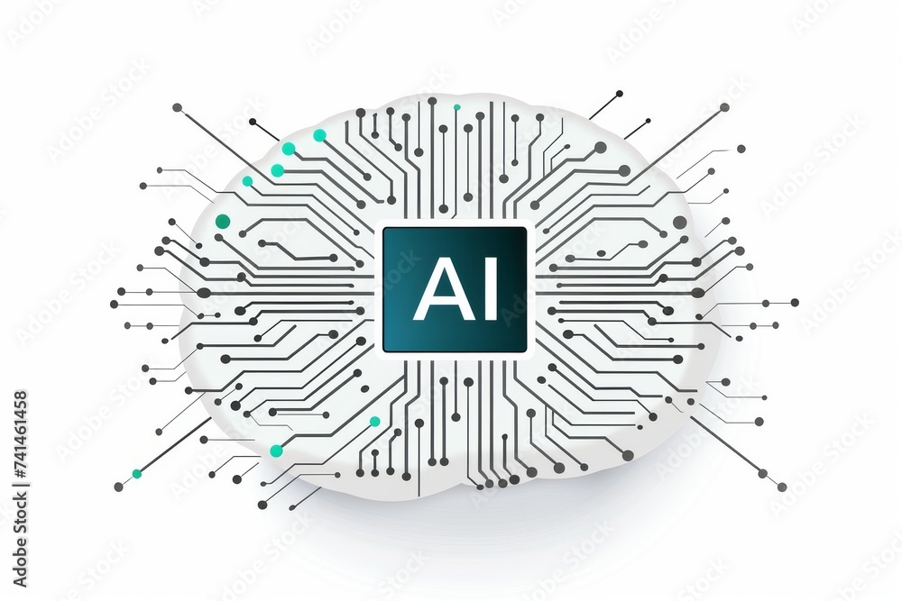 Poster ai brain chip mental persistence. artificial intelligence high k metal gate mind long term evolution