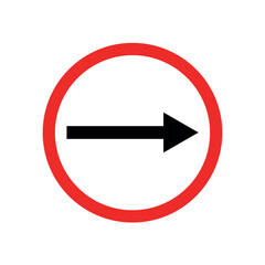 Vector illustration of traffic sign, direction of traffic from road to lane.