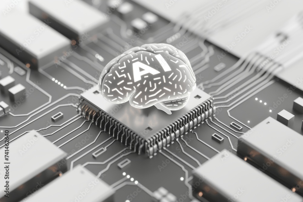 Poster ai brain chip neurodegeneration. artificial intelligence cognitive computing mind neuroenhancement a