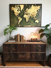 Acrylic Vintage Map Art: Modern Wall Decor Inspired by Vintage Maps