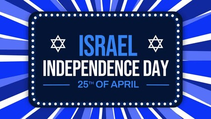 Israel Independence Day 4K Animation wallpaper with typography and shapes.