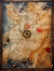 Pathway Paintings: Vintage Map-Inspired Artworks and Exploration Routes