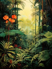 Ancient Expedition: Vintage Jungle Map-Inspired Landscapes