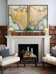 River Maps & Vintage Nature Wall Art: Riverside Painting Collection