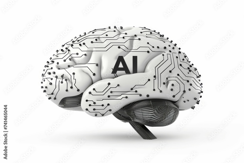 Aufkleber ai brain chip neural network chip. artificial intelligence cloud cost estimation mind time complexit