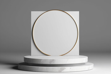 Pedestal Podium, Product Promotion Platform Display Mockup. Minimal Style