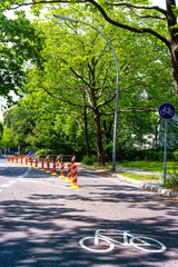Dedicated bikeway on a main road to improve road safety.