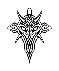 abstract tribal tattoo design vector isolated on white background