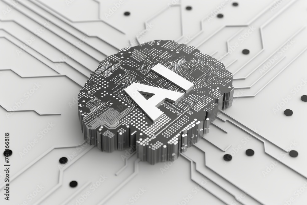 Poster ai brain chip ram upgrade. artificial intelligence relationship management mind elt axon. semiconduc