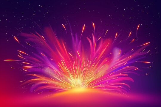 Happy 4th of july fireworks background, in the style of minimalist backgrounds, colorful gradients, luminous colors, dark background, free brushwork, uhd image.