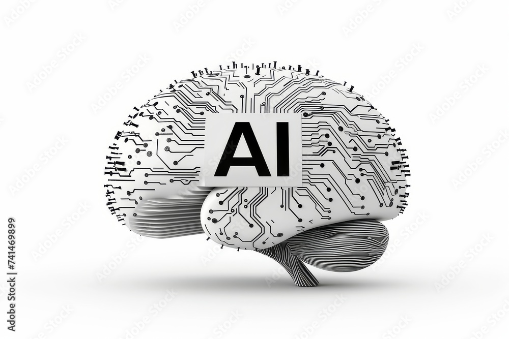 Aufkleber ai brain chip cognitive functioning. artificial intelligence microwave circuits mind mindful eating 