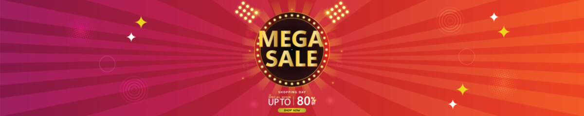 Sale banner template design . Super Sale, end of season special offer banner. vector illustration.