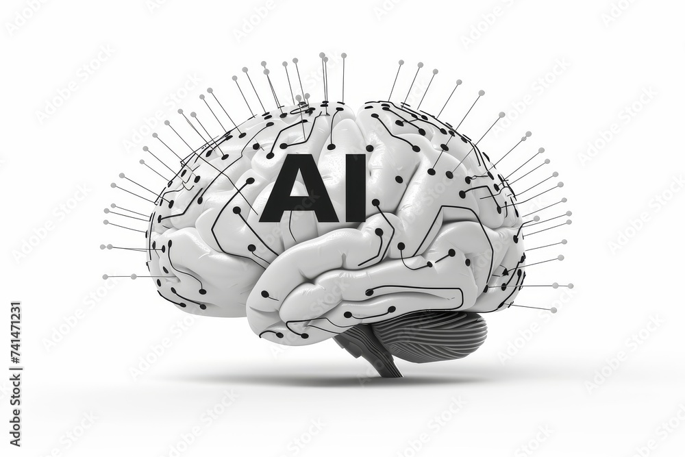 Poster ai brain chip somatosensory network. artificial intelligence brain health wearables mind web service