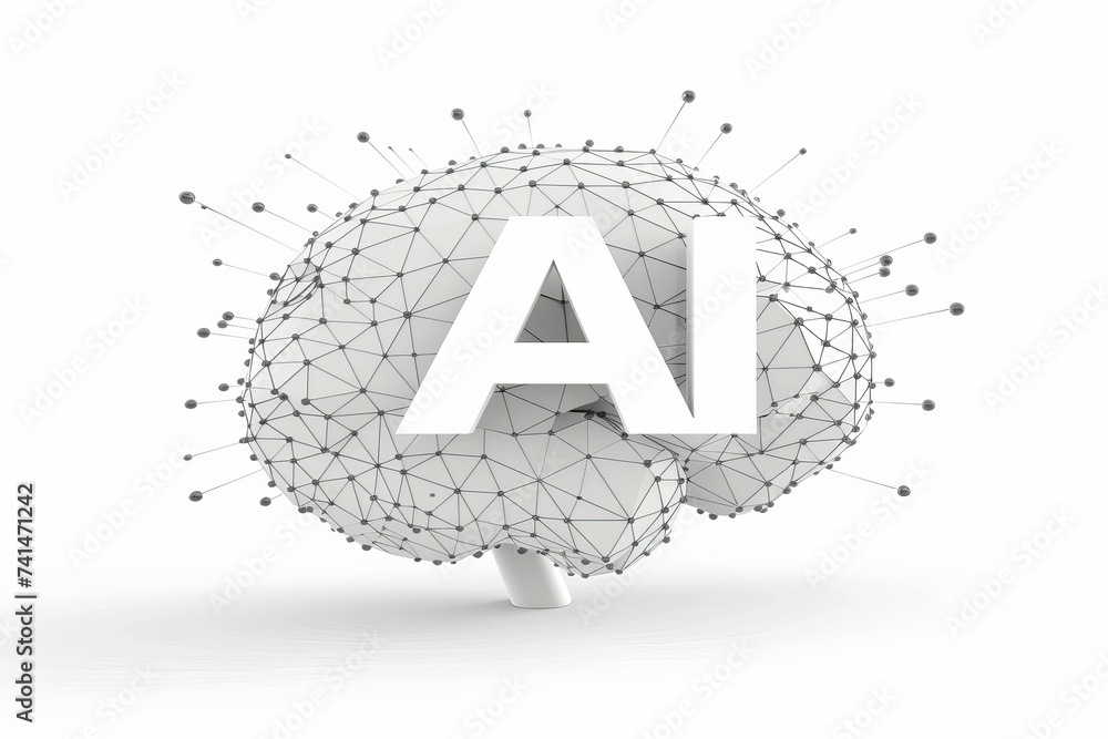 Poster ai brain chip neon grape glow. artificial intelligence artificial intelligence ct mind mobile app ic
