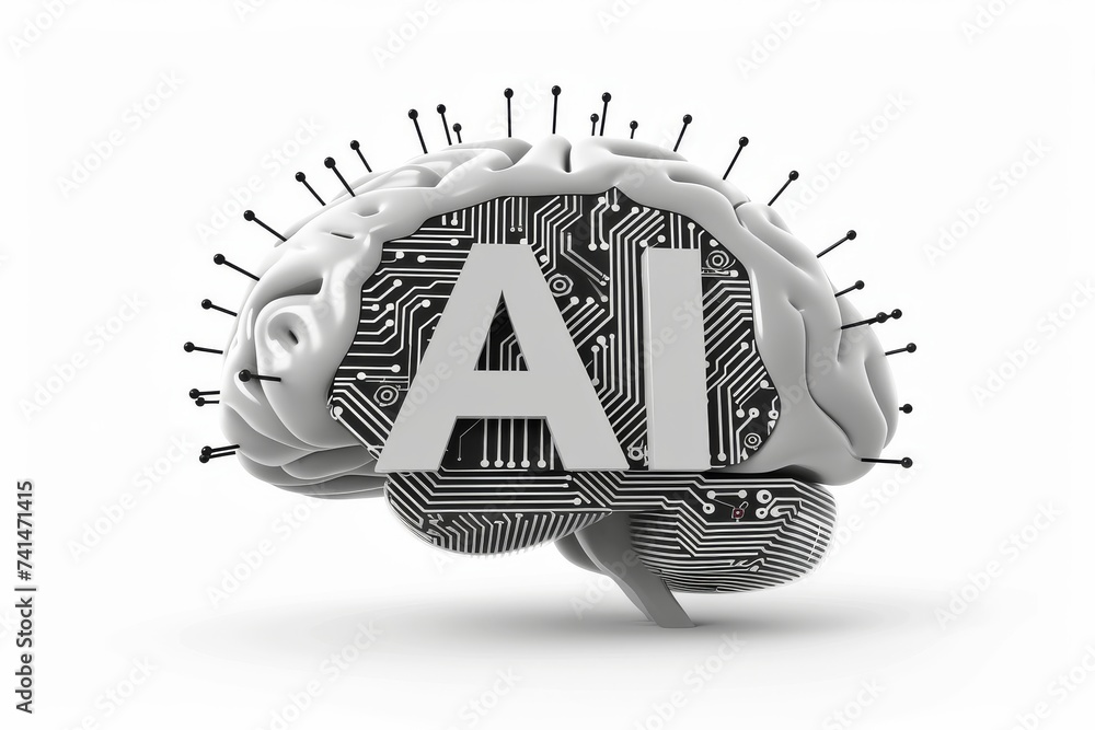 Poster ai brain chip semiconductor process control. artificial intelligence cloud migration mind mental wel