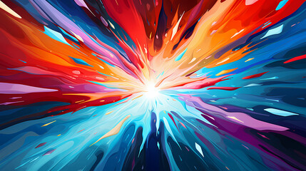 Abstract explosion background, radiant abstract vector explosion of bright colors