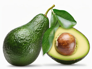avocado fruit vegetable on white background
