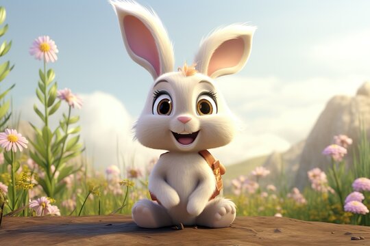 3d character portraits of animals rabbit 