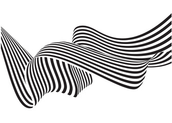 Optical wave lines, geometric black and white wallpaper graphic design.Groovy Background, Wallpaper, Print, fabric.