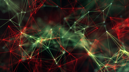 Abstract digital connection plexus lines glowy technology background.