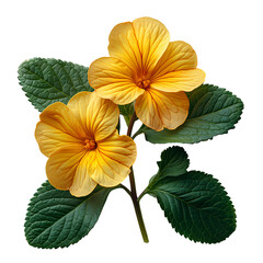 Yellow primrose flower png. yellow primrose flower top view PNG. yellow flower flat lay PNG. Primrose flower isolated. Spring time bloom
