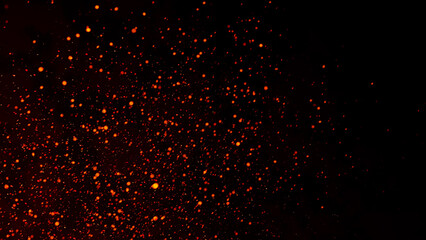 Red particles fire explosion background
