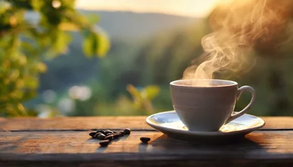 Fototapeten cup of coffee with steam © Hendrik