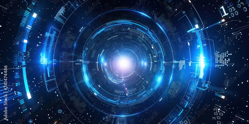 Poster realm of cutting edge digital technology background is stunning amalgamation of abstract concepts an